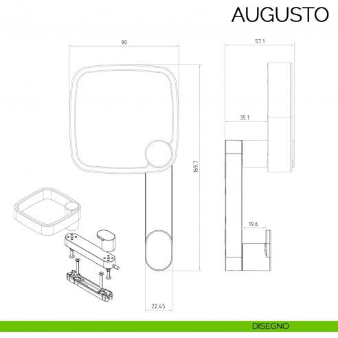 Appendiabiti a parete moderno Augusto Bosetti Marella Design disegno