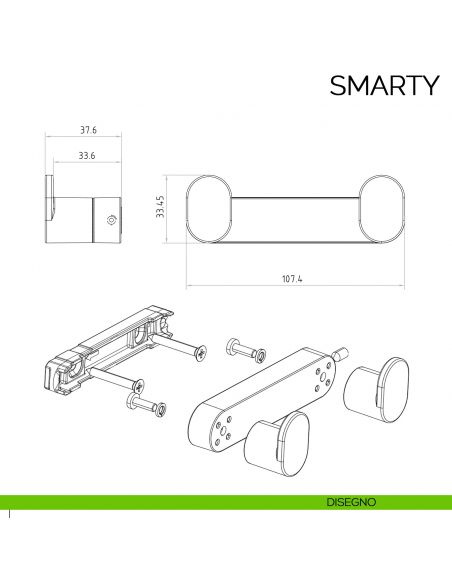 Appendiabiti a parete moderno Smarty Bosetti Marella Design disegno