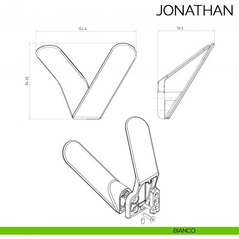 Appendiabiti a parete moderno Jonathan Bosetti Marella Design disegno