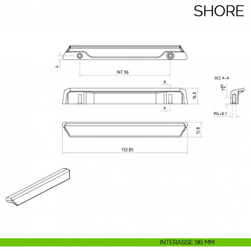 Maniglia per mobile moderno Shore Bosetti Marella Design MG44154 disegno
