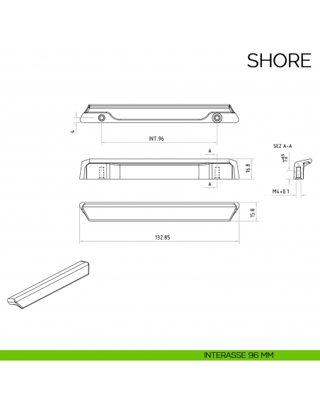 Maniglia per mobile moderno Shore Bosetti Marella Design MG44154 disegno