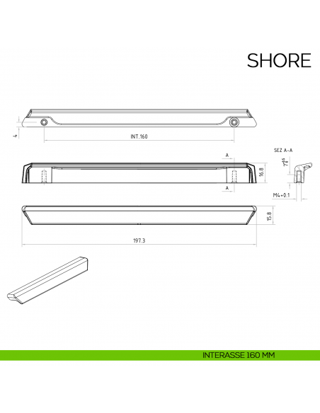 Maniglia per mobile moderno Shore Bosetti Marella Design MG44155 disegno