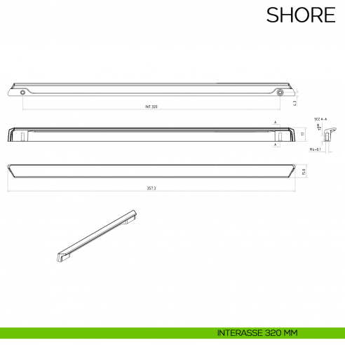 Maniglia per mobile moderno Shore Bosetti Marella Design MG44156 disegno