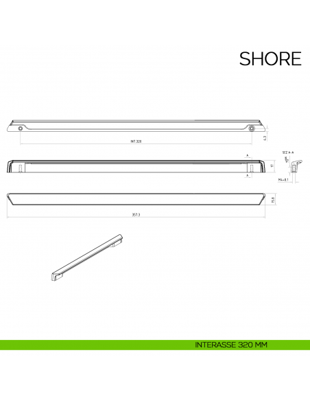 Maniglia per mobile moderno Shore Bosetti Marella Design MG44156 disegno