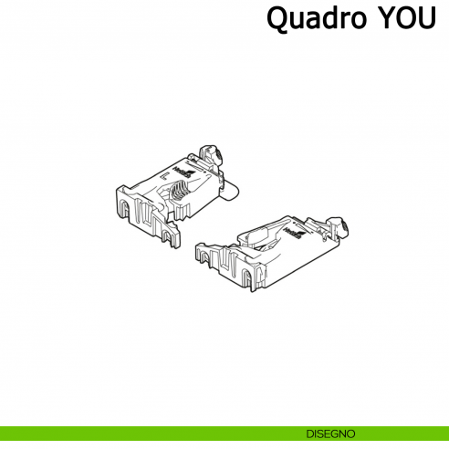Aggancio sinistro e destro per guida Hettich Quadro V6 YOU M Silent System disegno
