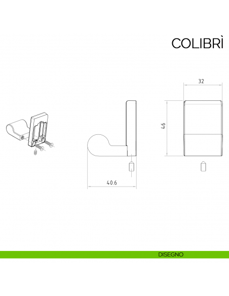 Appendiabiti a parete moderno Colibrì Bosetti Marella Design MG41240-MG44223 disegno