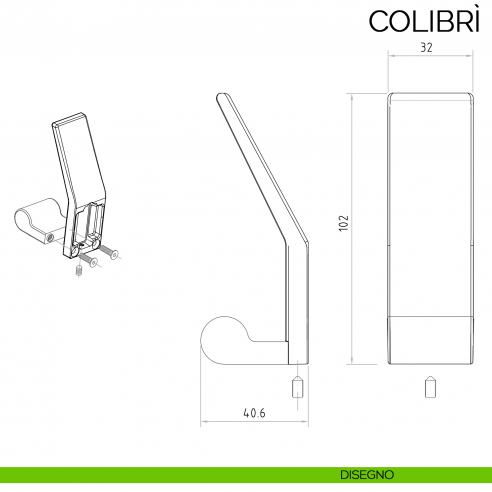 Appendiabiti a parete moderno Colibrì Bosetti Marella Design MG41242-MG44221 disegno