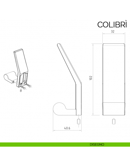 Appendiabiti a parete moderno Colibrì Bosetti Marella Design MG41242-MG44221 disegno