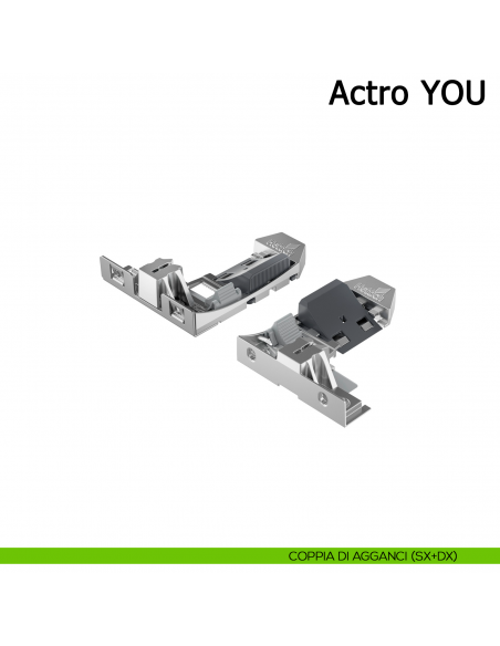 Aggancio sinistro e destro per guida Hettich Actro YOU L Silent System