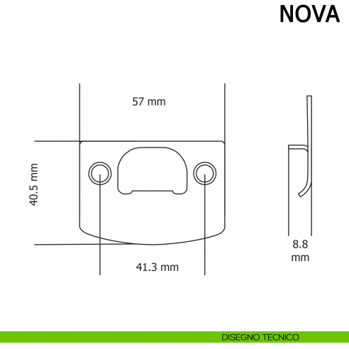 Controbordo quadro ottone nichelato per PremiApri Meroni disegno