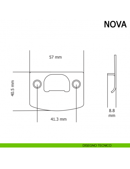 Controbordo quadro ottone nichelato per PremiApri Meroni disegno