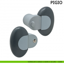 Maniglia Meroni Pigio PremiApri per ingresso e uffici verniciato grigio chiaro e scuro P13E 2