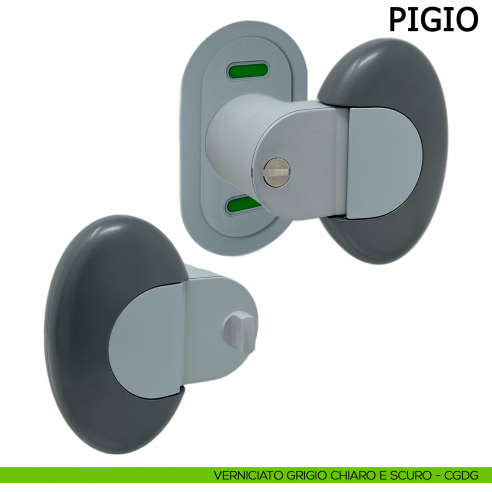 Maniglia PremiApri Meroni Pigio per bagno verniciato grigio chiaro e scuro P12E