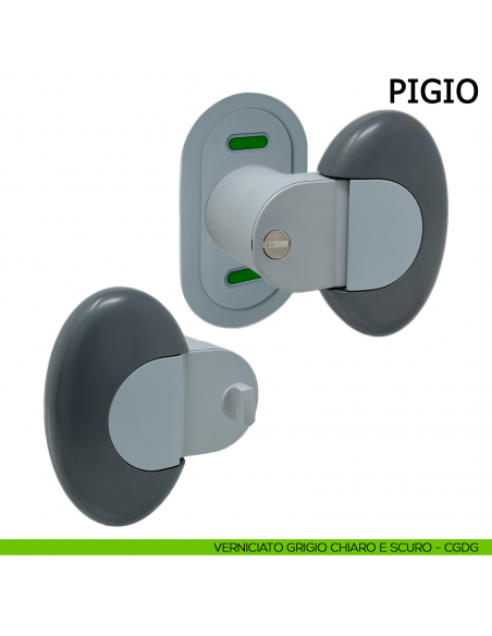 Maniglia PremiApri Meroni Pigio per bagno verniciato grigio chiaro e scuro P12E