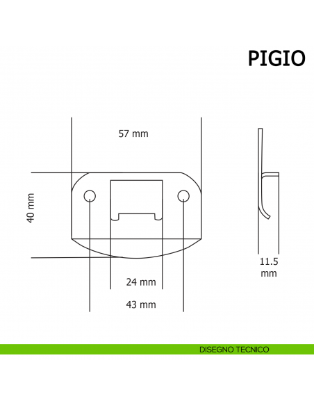 Controbordo quadro ottone nichelato per PremiApri Meroni disegno