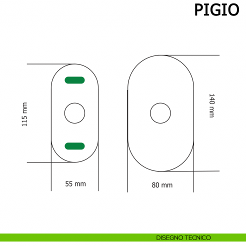 Maniglia PremiApri Meroni Pigio per bagno verniciato grigio chiaro e scuro P12E disegno placche