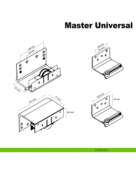 Kit anta esterna Master Universal Mini Caimi Export spessore 23 mm disegno