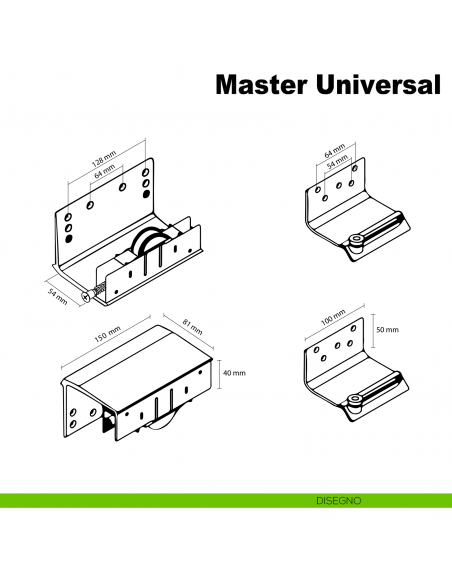 Kit anta esterna Master Universal Midi Caimi Export spessore 30 mm disegno