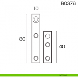 Cerniera a perno diritta con piastra per mobili 80 mm B0376 2