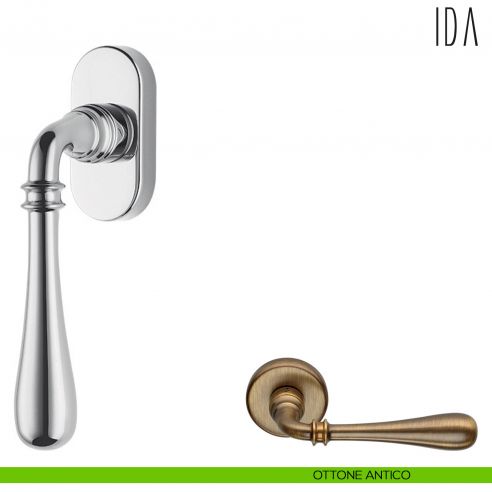 Maniglia per finestra martellina DK Ida Colombo Design ottone antico