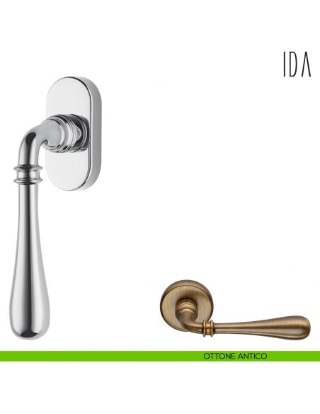 Maniglia per finestra martellina DK Ida Colombo Design ottone antico