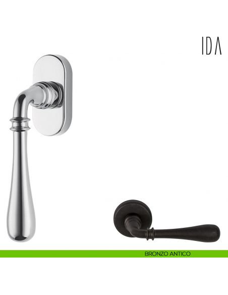 Maniglia per finestra martellina DK Ida Colombo Design bronzo antico