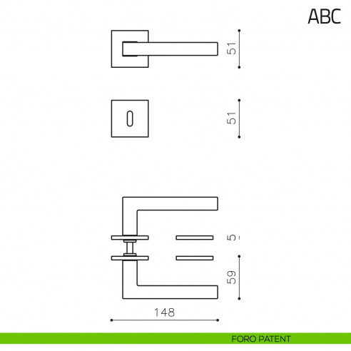Maniglia per porta ABC Olivari foro patent