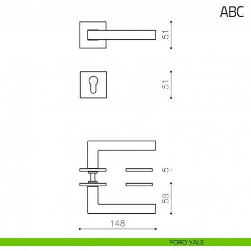 Maniglia per porta ABC Olivari foro yale