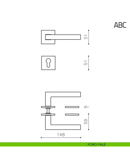 Maniglia per porta ABC Olivari foro yale