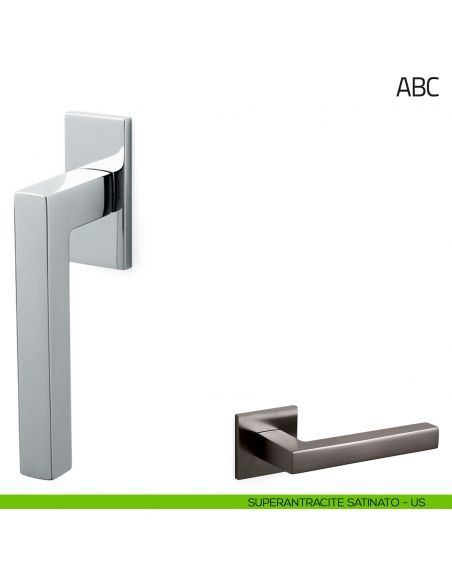 Maniglia per finestra martellina DK ABC Olivari superantracite satinato