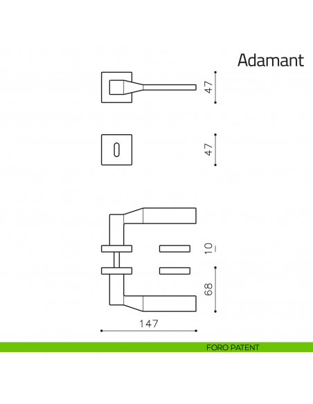 Maniglia per porta Adamant Olivari foro patent