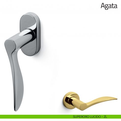 Maniglia per finestra martellina DK Agata Olivari superoro lucido