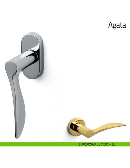 Maniglia per finestra martellina DK Agata Olivari superoro lucido