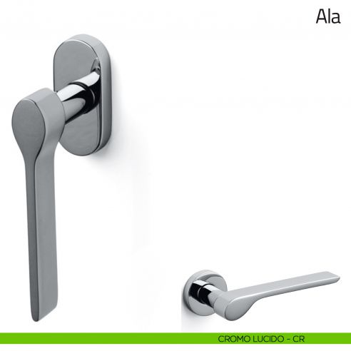 Maniglia per finestra martellina DK Ala Olivari cromo lucido