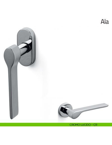 Maniglia per finestra martellina DK Ala Olivari cromo lucido