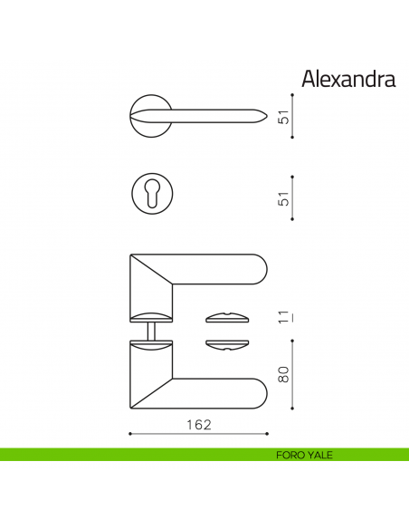 Maniglia per porta Alexandra Olivari foro yale
