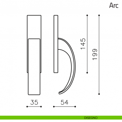 Maniglia per finestra cremonese Arc Olivari cromo disegno