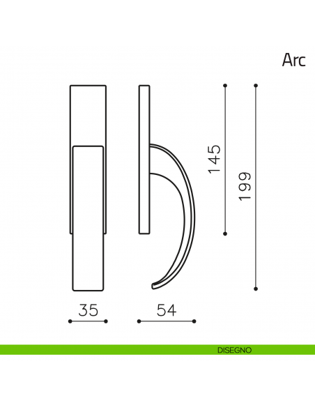 Maniglia per finestra cremonese Arc Olivari cromo disegno