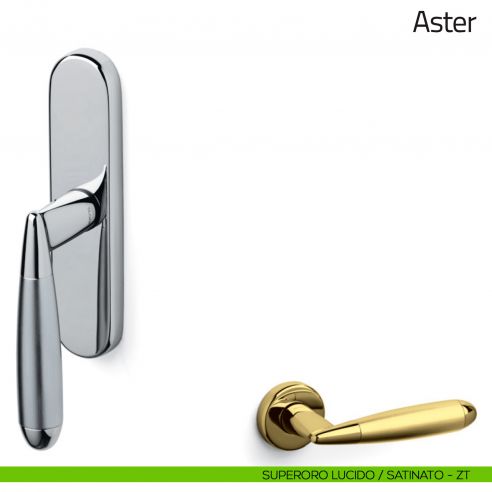 Maniglia per finestra cremonese Aster Olivari superoro lucido/satinato