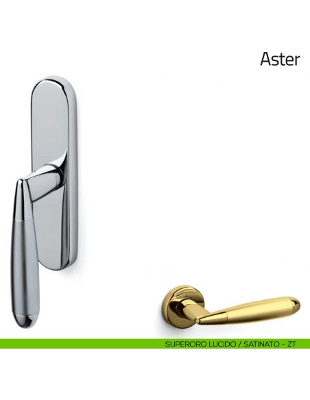 Maniglia per finestra cremonese Aster Olivari superoro lucido/satinato