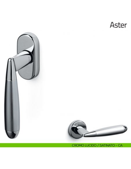 Maniglia per finestra martellina DK Aster Olivari cromo lucido/satinato