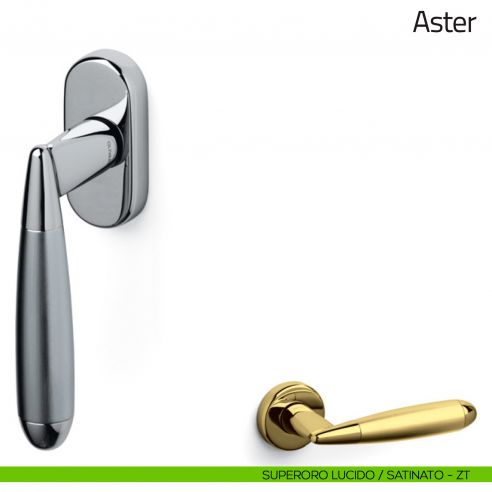 Maniglia per finestra martellina DK Aster Olivari superoro lucido/satinato