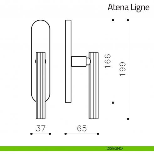 Maniglia per finestra cremonese Atena Ligne Olivari disegno