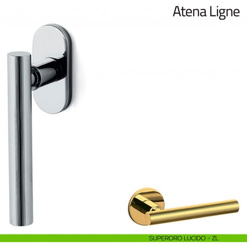 Maniglia per finestra martellina DK Atena Ligne Olivari bassa superoro lucido