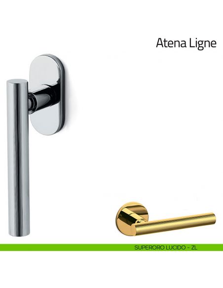 Maniglia per finestra martellina DK Atena Ligne Olivari bassa superoro lucido