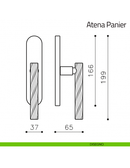 Maniglia per finestra cremonese Atena Panier Olivari disegno