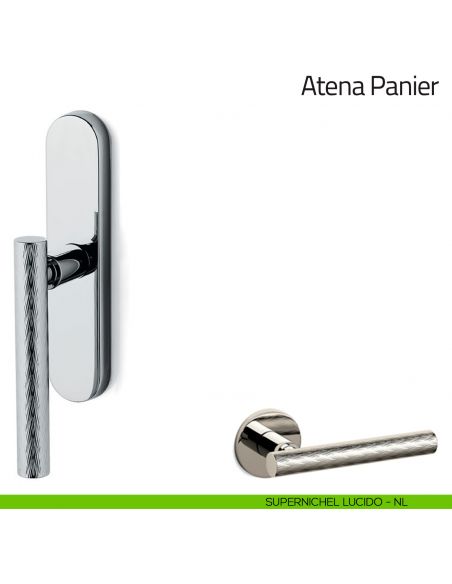 Maniglia per finestra cremonese Atena Panier Olivari supernichel lucido