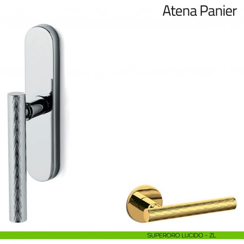 Maniglia per finestra cremonese Atena Panier Olivari superoro lucido
