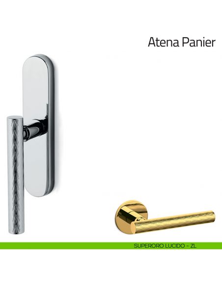Maniglia per finestra cremonese Atena Panier Olivari superoro lucido