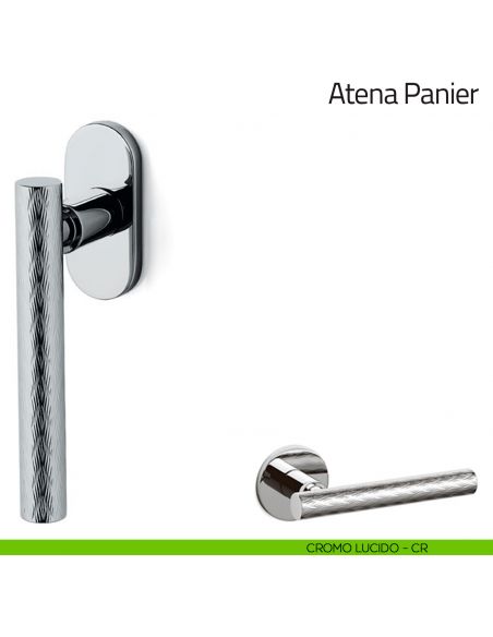 Maniglia per finestra martellina DK Atena Panier Olivari bassa cromo lucido